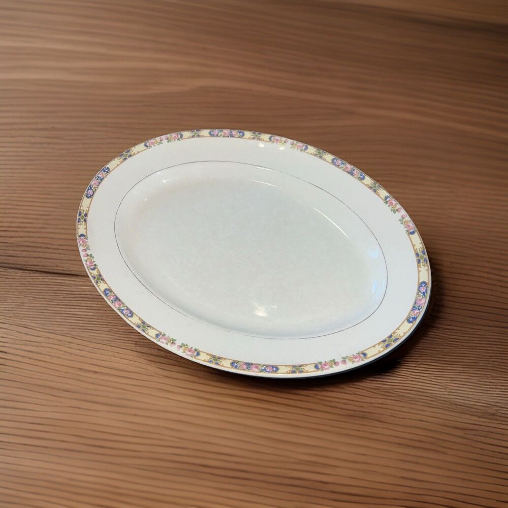 Vintage Oxford Ivory Oval Serving Plate 15” by 10.5”